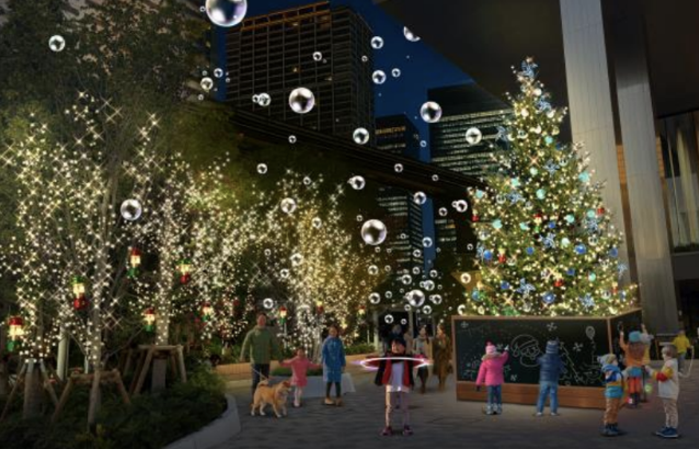 BLUE FRONT CHRISTMAS GARDEN