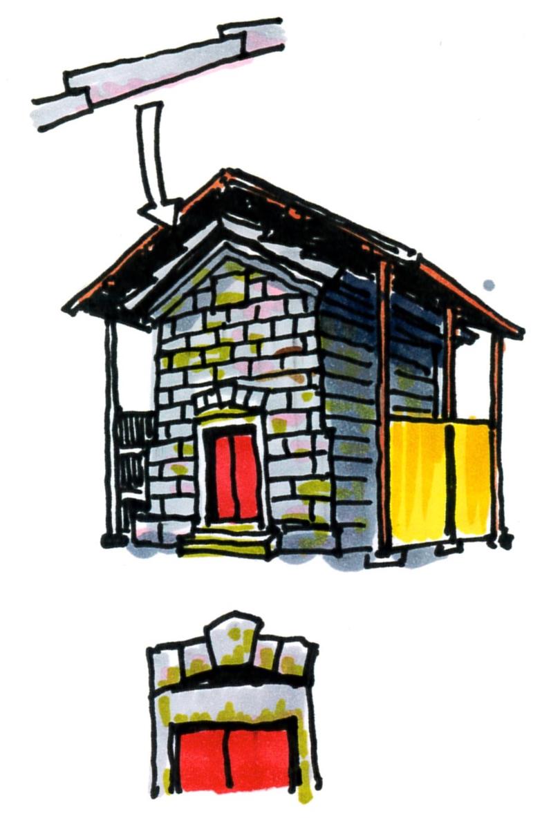 本町・切妻妻入りの石蔵