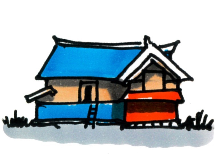 梨平・土蔵と中門造り