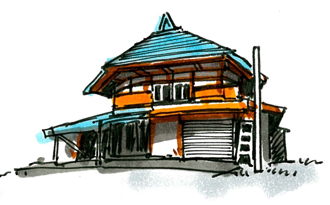 塩・兜造りの民家