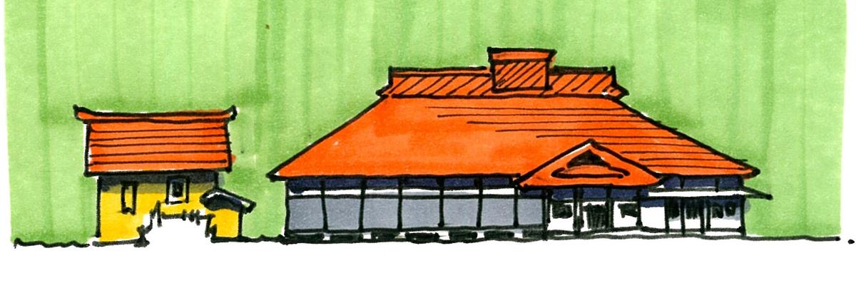 小屋・蔵のある民家