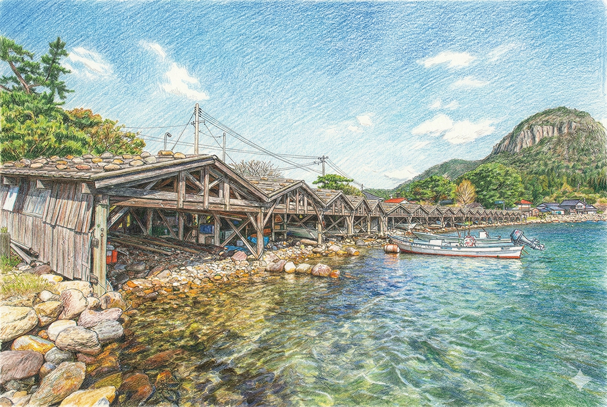 屋那の松原の舟小屋群