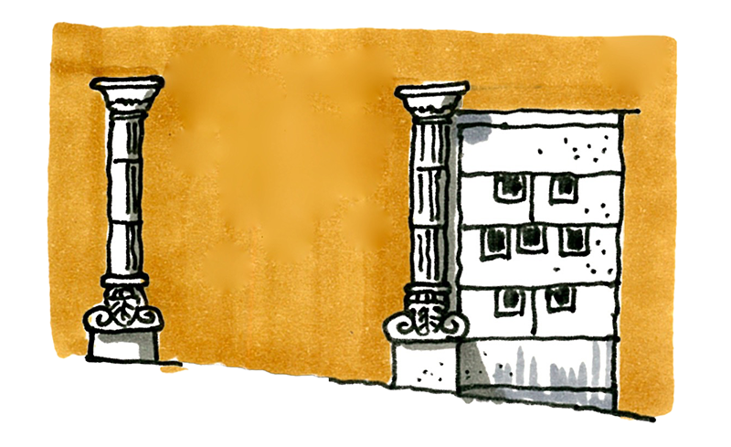 Greek-Style Columns in HOGAWA