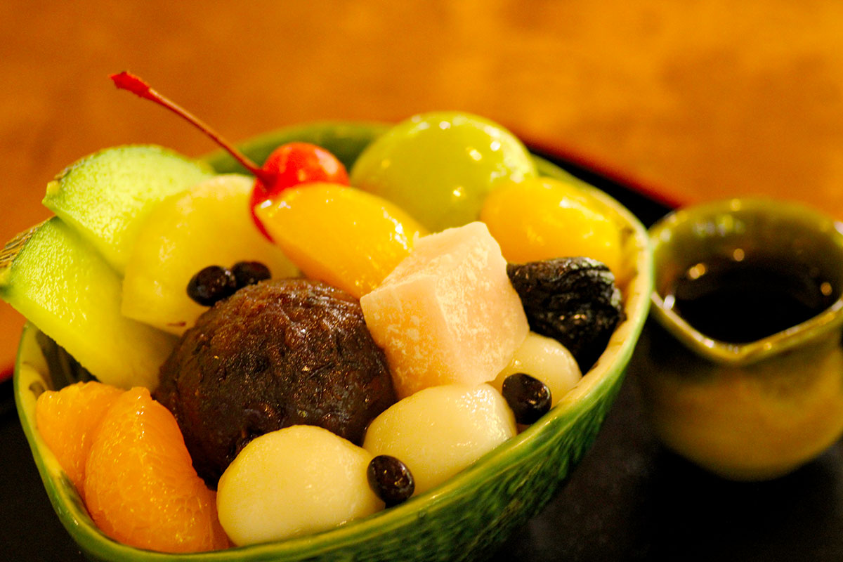 多門_抹茶クリーム白玉あんみつ